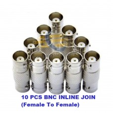 10pcs - Test Passed BNC Female to Female Inline Join / Coupler For CCTV System Coaxial Cable